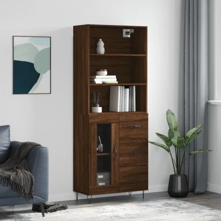 Hohes Sideboard aus braunem Eichensperrholz, 69,5 x 34 x 180 cm von vidaXL, Sideboards - Ref: Foro24-3189508, Preis: 150,52 €...
