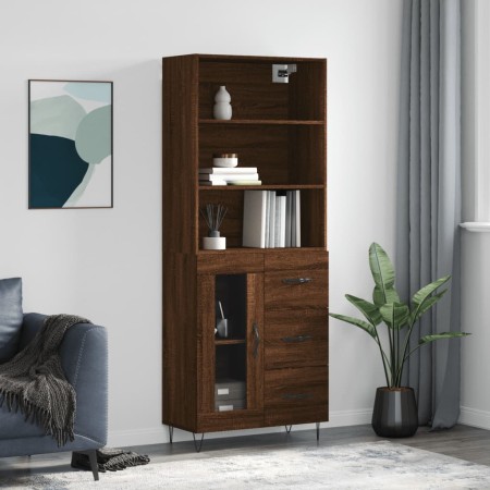 Tall oak brown plywood sideboard 69.5x34x180 cm by vidaXL, Sideboards - Ref: Foro24-3189508, Price: 161,26 €, Discount: %
