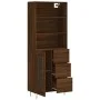 Aparador alto madera contrachapada marrón roble 69,5x34x180 cm de vidaXL, Aparadores - Ref: Foro24-3189508, Precio: 150,52 €,...