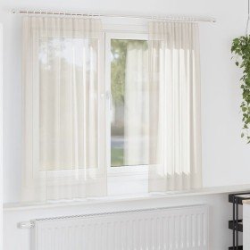 Cortinas de gasa con bolsillos para varillas 2 uds. crema Cortinas de gasa con bolsillos para varillas 2 uds.