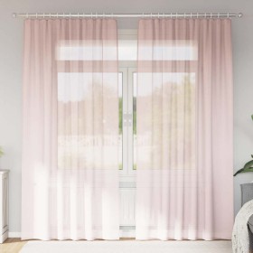 Cortinas de gasa con bolsillos para varillas 2 uds. rosa claro Cortinas de gasa con bolsillos para varillas 2 uds.