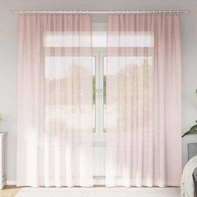 Cortinas de gasa con bolsillos para varillas 2 uds. rosa claro Cortinas de gasa con bolsillos para varillas 2 uds.