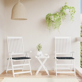 Cojines de silla de jardín 2 uds tela a cuadros negro 50x50x3cm