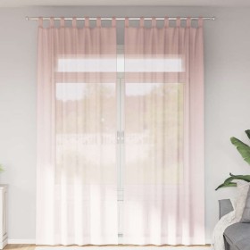 Cortinas de gasa con bolsillos para varillas 2 uds. rosa claro Cortinas de gasa con bolsillos para varillas 2 uds.