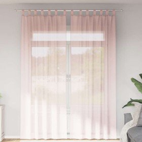 Cortinas de gasa con bolsillos para varillas 2 uds. rosa claro Cortinas de gasa con bolsillos para varillas 2 uds.
