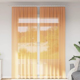 Cortinas de gasa con bolsillos para varillas 2 uds. 