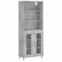 Concrete gray plywood tall sideboard 69.5x34x180 cm by vidaXL, Sideboards - Ref: Foro24-3189297, Price: 129,40 €, Discount: %
