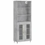 Concrete gray plywood tall sideboard 69.5x34x180 cm by vidaXL, Sideboards - Ref: Foro24-3189297, Price: 127,64 €, Discount: %