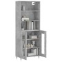 Concrete gray plywood tall sideboard 69.5x34x180 cm by vidaXL, Sideboards - Ref: Foro24-3189297, Price: 129,40 €, Discount: %