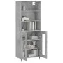 Concrete gray plywood tall sideboard 69.5x34x180 cm by vidaXL, Sideboards - Ref: Foro24-3189297, Price: 127,64 €, Discount: %