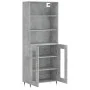 Concrete gray plywood tall sideboard 69.5x34x180 cm by vidaXL, Sideboards - Ref: Foro24-3189297, Price: 127,64 €, Discount: %