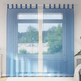 Cortinas de gasa con bolsillos para varillas 2 uds. azul real Cortinas de gasa con bolsillos para varillas 2 uds.