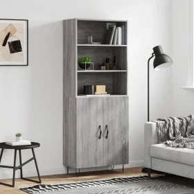 Hohes Sideboard aus sonomagrauem Sperrholz, 69,5 x 34 x 180 cm von vidaXL, Sideboards - Ref: Foro24-3189251, Preis: 127,88 €,...