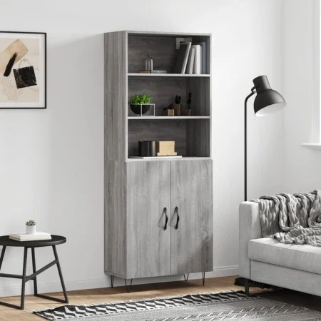 Hohes Sideboard aus sonomagrauem Sperrholz, 69,5 x 34 x 180 cm von vidaXL, Sideboards - Ref: Foro24-3189251, Preis: 127,69 €,...