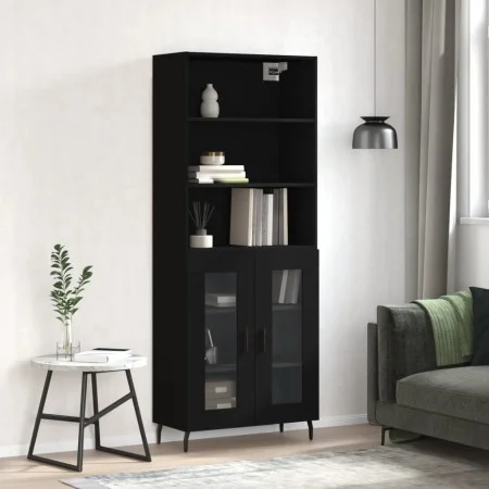 Tall black plywood sideboard 69.5x34x180 cm by vidaXL, Sideboards - Ref: Foro24-3189334, Price: 148,12 €, Discount: %