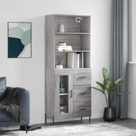 Aparador alto madera contrachapada gris sonoma 69,5x34x180 cm de vidaXL, Aparadores - Ref: Foro24-3189523, Precio: 171,76 €, ...