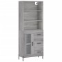 Aparador alto madera contrachapada gris sonoma 69,5x34x180 cm de vidaXL, Aparadores - Ref: Foro24-3189523, Precio: 171,76 €, ...