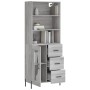 Aparador alto madera contrachapada gris sonoma 69,5x34x180 cm de vidaXL, Aparadores - Ref: Foro24-3189523, Precio: 171,76 €, ...