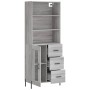 Aparador alto madera contrachapada gris sonoma 69,5x34x180 cm de vidaXL, Aparadores - Ref: Foro24-3189523, Precio: 171,76 €, ...