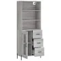 Aparador alto madera contrachapada gris sonoma 69,5x34x180 cm de vidaXL, Aparadores - Ref: Foro24-3189523, Precio: 160,54 €, ...
