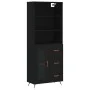 Hohes schwarzes Sperrholz-Sideboard 69,5 x 34 x 180 cm von vidaXL, Sideboards - Ref: Foro24-3189478, Preis: 157,35 €, Rabatt: %