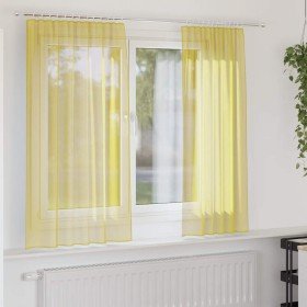 Cortinas de gasa con bolsillos para varillas 2 uds. amarillo Cortinas de gasa con bolsillos para varillas 2 uds.