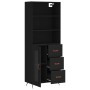 Aparador alto madera contrachapada negro 69,5x34x180 cm de vidaXL, Aparadores - Ref: Foro24-3189478, Precio: 167,85 €, Descue...