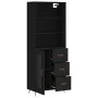 Aparador alto madera contrachapada negro 69,5x34x180 cm de vidaXL, Aparadores - Ref: Foro24-3189478, Precio: 157,31 €, Descue...