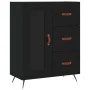 Hohes schwarzes Sperrholz-Sideboard 69,5 x 34 x 180 cm von vidaXL, Sideboards - Ref: Foro24-3189478, Preis: 157,35 €, Rabatt: %