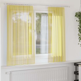 Cortinas de gasa con bolsillos para varillas 2 uds. amarillo Cortinas de gasa con bolsillos para varillas 2 uds.