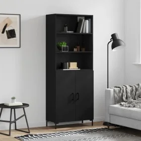 Tall black plywood sideboard 69.5x34x180 cm by vidaXL, Sideboards - Ref: Foro24-3189254, Price: 137,92 €, Discount: %