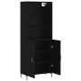 Aparador alto madera contrachapada negro 69,5x34x180 cm de vidaXL, Aparadores - Ref: Foro24-3189254, Precio: 137,89 €, Descue...
