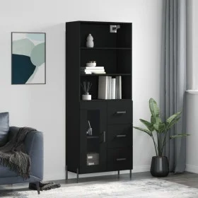 Aparador alto madera contrachapada negro 69,5x34x180 cm von vidaXL, Sideboards - Ref: Foro24-3189518, Preis: 168,04 €, Rabatt: %