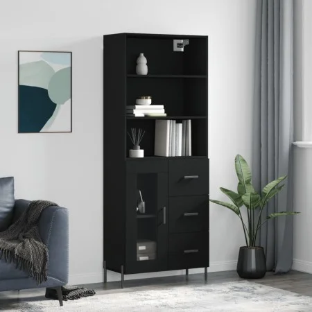Aparador alto madera contrachapada negro 69,5x34x180 cm de vidaXL, Aparadores - Ref: Foro24-3189518, Precio: 168,01 €, Descue...