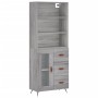 Aparador alto madera contrachapada gris sonoma 69,5x34x180 cm de vidaXL, Aparadores - Ref: Foro24-3189483, Precio: 159,38 €, ...