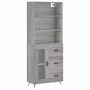 High sideboard sonoma gray plywood 69.5x34x180 cm by vidaXL, Sideboards - Ref: Foro24-3189483, Price: 147,46 €, Discount: %