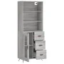Aparador alto madera contrachapada gris sonoma 69,5x34x180 cm de vidaXL, Aparadores - Ref: Foro24-3189483, Precio: 147,46 €, ...