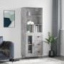 Aparador alto madera contrachapada gris hormigón 69,5x34x180 cm de vidaXL, Aparadores - Ref: Foro24-3189481, Precio: 151,88 €