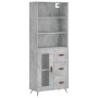 Aparador alto madera contrachapada gris hormigón 69,5x34x180 cm de vidaXL, Aparadores - Ref: Foro24-3189481, Precio: 152,02 €...