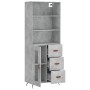 Aparador alto madera contrachapada gris hormigón 69,5x34x180 cm de vidaXL, Aparadores - Ref: Foro24-3189481, Precio: 152,02 €...