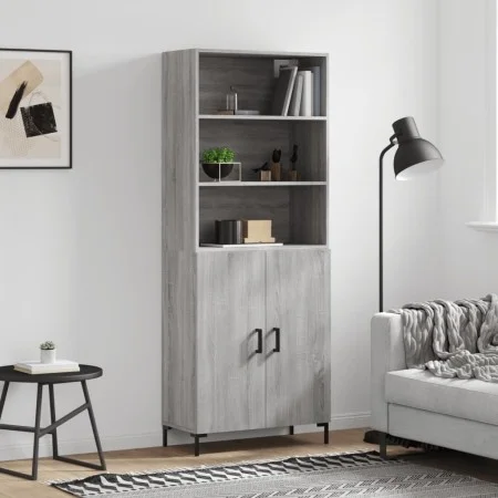 Aparador alto madera contrachapada gris sonoma 69,5x34x180 cm de vidaXL, Aparadores - Ref: Foro24-3189259, Precio: 127,47 €, ...