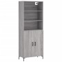 Aparador alto madera contrachapada gris sonoma 69,5x34x180 cm de vidaXL, Aparadores - Ref: Foro24-3189259, Precio: 135,91 €, ...