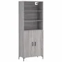 Aparador alto madera contrachapada gris sonoma 69,5x34x180 cm de vidaXL, Aparadores - Ref: Foro24-3189259, Precio: 127,47 €, ...