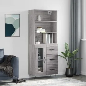 Aparador alto madera contrachapada gris sonoma 69,5x34x180 cm von vidaXL, Sideboards - Ref: Foro24-3189507, Preis: 146,68 €, ...