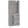 Aparador alto madera contrachapada gris sonoma 69,5x34x180 cm de vidaXL, Aparadores - Ref: Foro24-3189507, Precio: 156,73 €, ...
