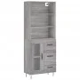 Aparador alto madera contrachapada gris sonoma 69,5x34x180 cm by vidaXL, Sideboards - Ref: Foro24-3189507, Price: 146,63 €, D...