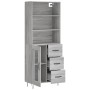 Aparador alto madera contrachapada gris sonoma 69,5x34x180 cm de vidaXL, Aparadores - Ref: Foro24-3189507, Precio: 156,73 €, ...