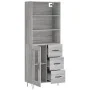Aparador alto madera contrachapada gris sonoma 69,5x34x180 cm by vidaXL, Sideboards - Ref: Foro24-3189507, Price: 146,63 €, D...
