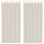 Cortinas de gasa con trabillas 2 uds. crema en Cortinas y visillos | Comprar online en Foro24