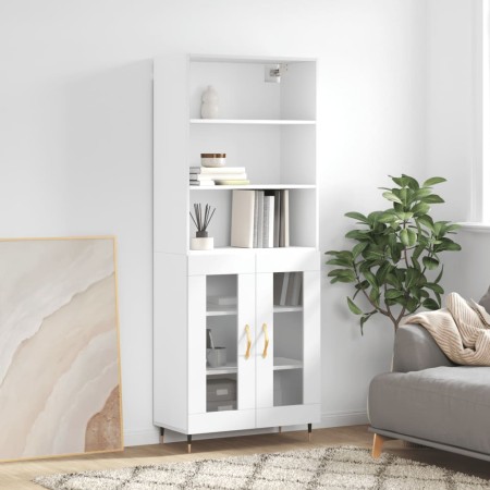 Hohes weißes Sperrholz-Sideboard 69,5 x 34 x 180 cm von vidaXL, Sideboards - Ref: Foro24-3189293, Preis: 142,18 €, Rabatt: %